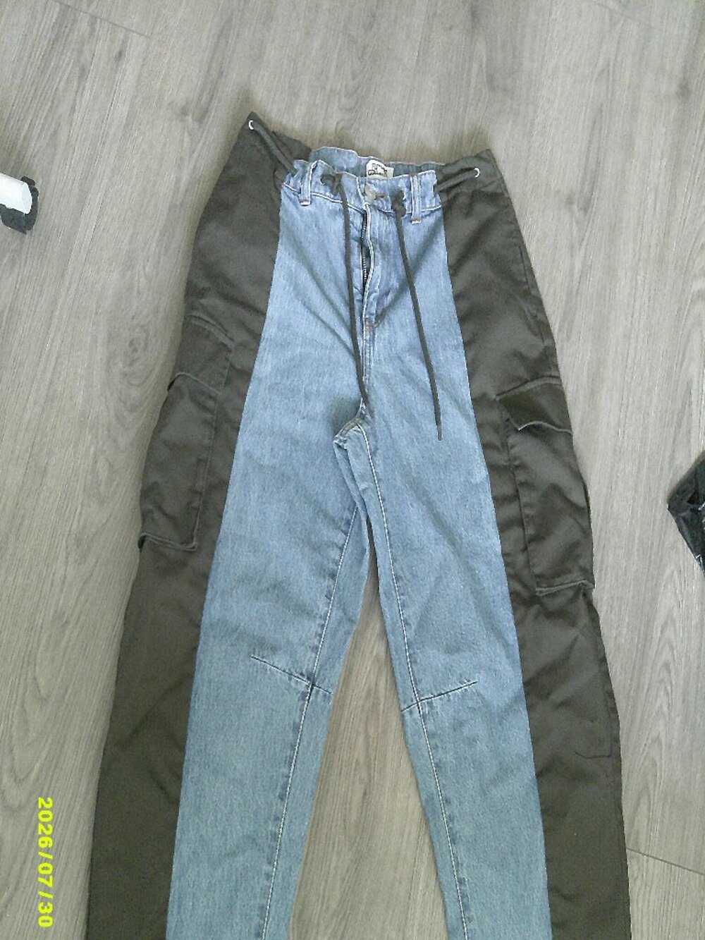 Future Collective Barrel Jeans with Olive Green sides